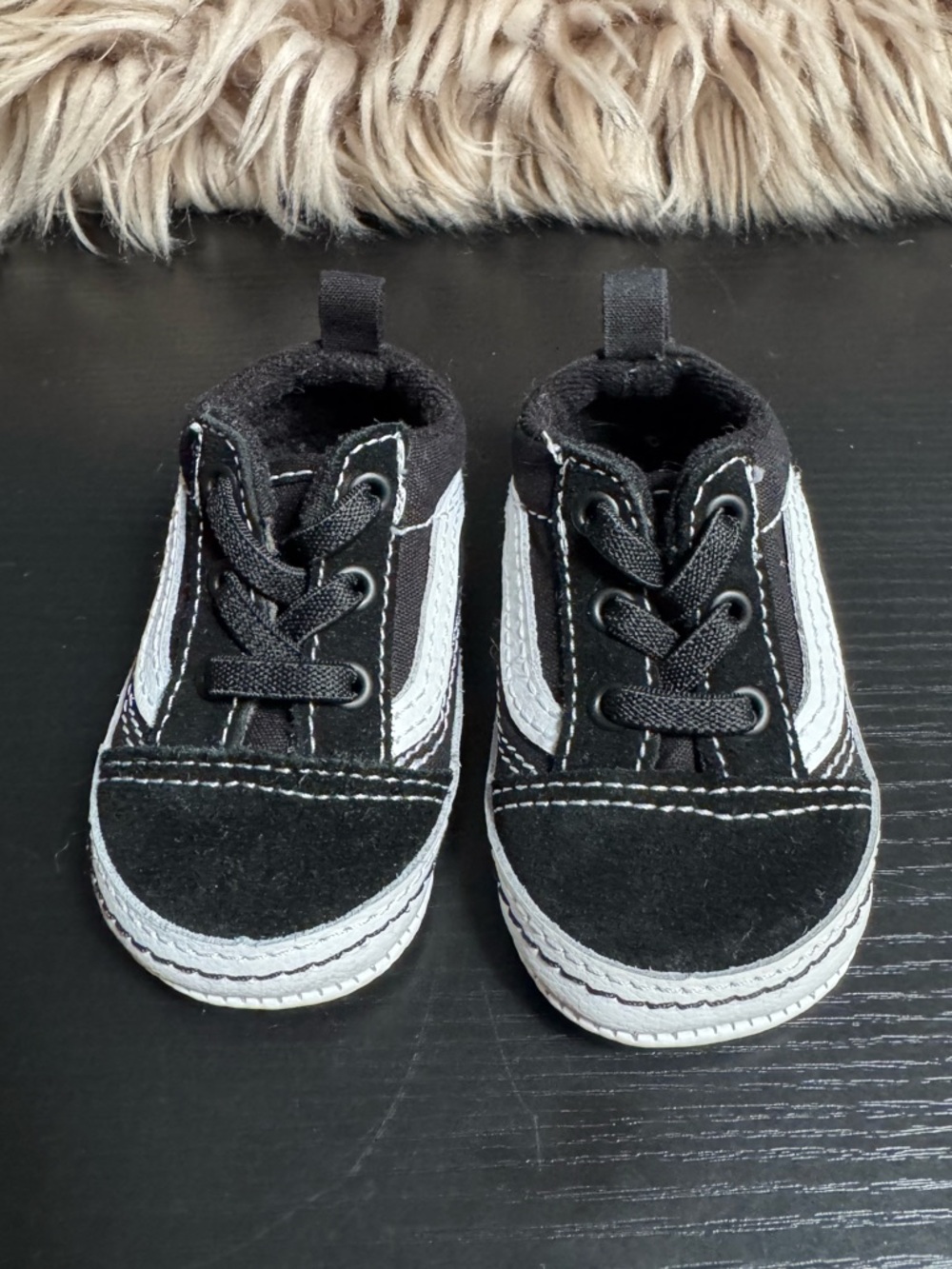 Old Skool Black & White Baby Vans Sneakers
